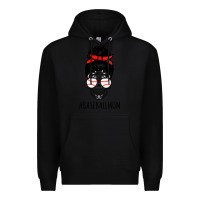 Black Baseball Mom Skull Premium Hoodie - linhVisuals