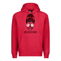 Cardinal Baseball Mom Skull Premium Hoodie - linhVisuals