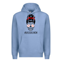 Colony Blue Baseball Mom Skull Premium Hoodie - linhVisuals