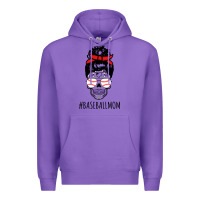 Purple Baseball Mom Skull Premium Hoodie - linhVisuals