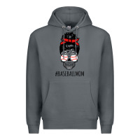 Rock Baseball Mom Skull Premium Hoodie - linhVisuals