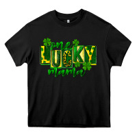 Black one lucky mama st patricks Heavy Core Tee - FaDigitalArtStudio