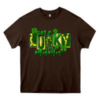Chocolate Brown one lucky mama st patricks Heavy Core Tee - FaDigitalArtStudio