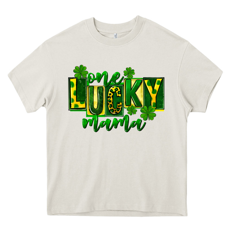 One Lucky Mama St Patricks Heavy Core Tee by FaDigitalArtStudio | Teevron