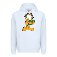 White garfiel Premium Hoodie - linhVisuals