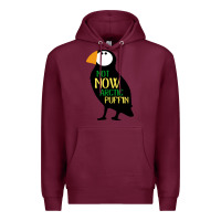 Burgundy not now arctic puffin! ,  not now arctic puffin Premium Hoodie - linhVisuals