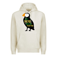 Oatmeal Heather not now arctic puffin! ,  not now arctic puffin Premium Hoodie - linhVisuals