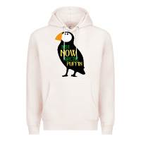 Pale Pink not now arctic puffin! ,  not now arctic puffin Premium Hoodie - linhVisuals