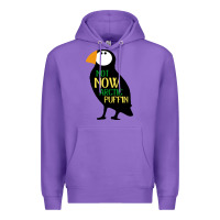 Purple not now arctic puffin! ,  not now arctic puffin Premium Hoodie - linhVisuals