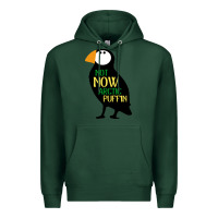 Sports Green not now arctic puffin! ,  not now arctic puffin Premium Hoodie - linhVisuals