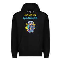 Black badass grandma family mother grandma t shirt Premium Hoodie - linhVisuals
