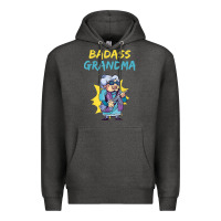 Charcoal Heather badass grandma family mother grandma t shirt Premium Hoodie - linhVisuals