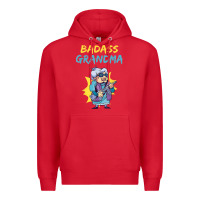 Red badass grandma family mother grandma t shirt Premium Hoodie - linhVisuals