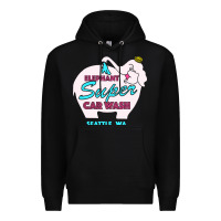 Black pink elephant car wash Premium Hoodie - linhVisuals