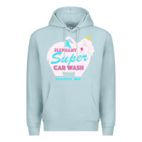 Blue Mist pink elephant car wash Premium Hoodie - linhVisuals