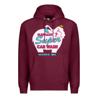 Burgundy pink elephant car wash Premium Hoodie - linhVisuals