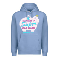 Colony Blue pink elephant car wash Premium Hoodie - linhVisuals