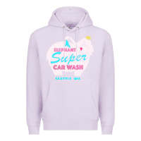 Lilac pink elephant car wash Premium Hoodie - linhVisuals
