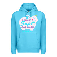 Ocean Blue pink elephant car wash Premium Hoodie - linhVisuals