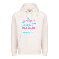 Pale Pink pink elephant car wash Premium Hoodie - linhVisuals