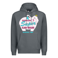 Rock pink elephant car wash Premium Hoodie - linhVisuals