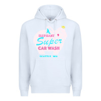 White pink elephant car wash Premium Hoodie - linhVisuals