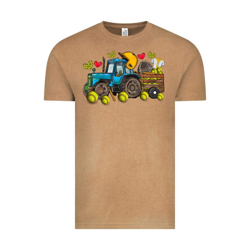 Softball Tractor Vintage Tee by SublimationCraftShop | Teevron