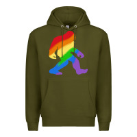 Army Green bigfoot t  shirt rainbow bigfoot t  shirt Premium Hoodie - linhVisuals