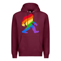 Burgundy bigfoot t  shirt rainbow bigfoot t  shirt Premium Hoodie - linhVisuals