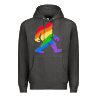 Charcoal Heather bigfoot t  shirt rainbow bigfoot t  shirt Premium Hoodie - linhVisuals