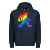 Navy bigfoot t  shirt rainbow bigfoot t  shirt Premium Hoodie - linhVisuals