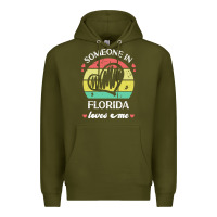 Army Green someone in florida loves me t  shirt someone in florida loves me funny Premium Hoodie - linhVisuals