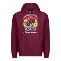 Burgundy someone in florida loves me t  shirt someone in florida loves me funny Premium Hoodie - linhVisuals