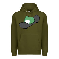Army Green skateboarding frog Premium Hoodie - linhVisuals