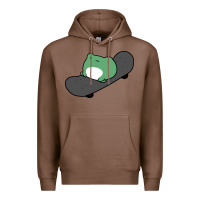 Chestnut skateboarding frog Premium Hoodie - linhVisuals