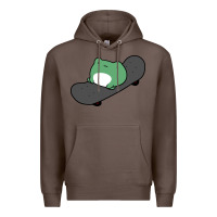 Coffee skateboarding frog Premium Hoodie - linhVisuals