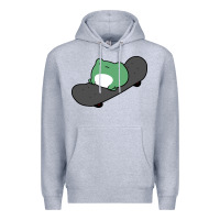 Heather Grey skateboarding frog Premium Hoodie - linhVisuals