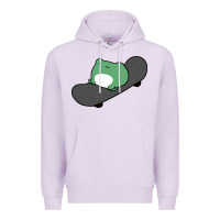 Lilac skateboarding frog Premium Hoodie - linhVisuals