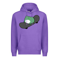 Purple skateboarding frog Premium Hoodie - linhVisuals
