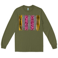 Army Green race leopard brush stroke Long Sleeve Tee - Artiststas