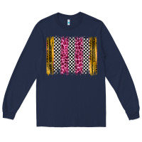 Navy race leopard brush stroke Long Sleeve Tee - Artiststas