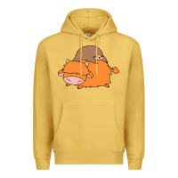 Antique Gold sloth and highland cow Premium Hoodie - linhVisuals