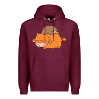 Burgundy sloth and highland cow Premium Hoodie - linhVisuals