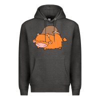 Charcoal Heather sloth and highland cow Premium Hoodie - linhVisuals