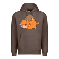 Coffee sloth and highland cow Premium Hoodie - linhVisuals