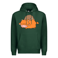 Sports Green sloth and highland cow Premium Hoodie - linhVisuals