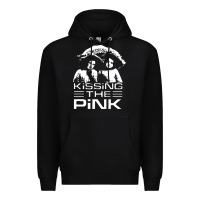 Black gift for men kissing the pink Premium Hoodie - linhVisuals