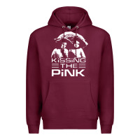 Burgundy gift for men kissing the pink Premium Hoodie - linhVisuals