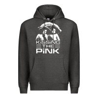 Charcoal Heather gift for men kissing the pink Premium Hoodie - linhVisuals