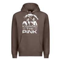 Coffee gift for men kissing the pink Premium Hoodie - linhVisuals